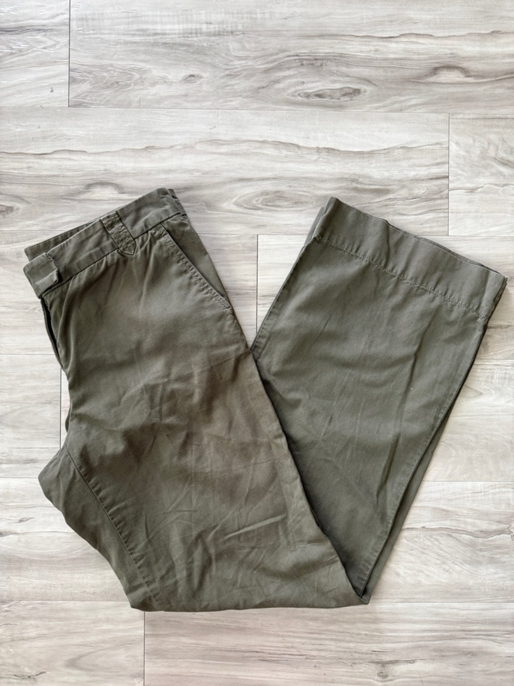 J.Crew Olive Green Cotton Chino Pants City Fit Straight Leg Casual Womens Size 4